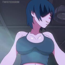 1girls alternate_version_available animated boob_drop breasts chainsaw_man eyepatch flashing flashing_breasts himeno_(chainsaw_man) lifting_shirt no_sound pov shorter_than_10_seconds shorter_than_30_seconds solo tagme twistedgrim undressing video