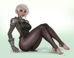 armor defeated elsie_westenra feet female female_only freli fully_clothed knight nylons pantyhose silver_hair stirrup_legwear tight_clothing tights white_hair world_of_warcraft