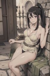 ai_generated big_ass big_breasts black_hair blue_eyes large_ass large_breasts long_hair looking_at_viewer nakatsukasa_tsubaki pale_skin ponytail soul_eater thighs triluxor1331 voluptuous voluptuous_female wide_hips