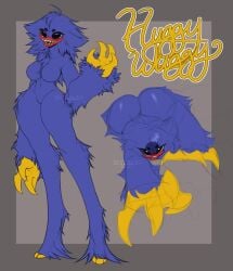 2020 blue_fur claws female_only genderswap_(mtf) huggy_wuggy long_tongue nuggiemonster poppy_playtime rule_63 teeth