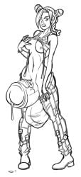 1futa areolae balls bottomless breasts clothed clothing erection futa_only futanari gigantic_penis human jojo's_bizarre_adventure jolyne_kujo mostly_nude nipples penis precum short_penis sketch solo standing thesuperdrunk thick_penis thick_thighs wide_hips