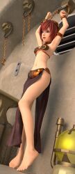 blue_eyes chains hands_up kairi kingdom_hearts open_mouth red_hair short_hair slave_leia slave_leia_(cosplay) slave_outfit slavegirl usbsantiago