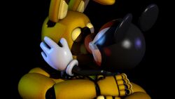 3d 3d_(artwork) 3d_render crack_ship five_nights_at_freddy's fnaf kissing meme mickey_mouse mickey_mouse_symbol render shitpost spring_bonnie spring_bonnie_(fnaf) springtrap_(fnaf) why