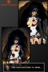 2dvice ai_generated big_breasts blood breasts comic comic_page female horror mass_effect miranda_lawson