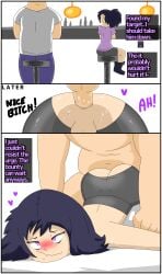 2boys anal anal_sex ass bike_shorts blake(gooeydino) bounty_hunter comic femboy gay gooeydino invitation lewderthanblue oc original original_character pervert size_difference torn_bike_shorts