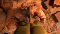 2boys 3d animated boner erection feet first_person_view gay god_of_war hi_res kratos looking_down male male/male male_only muscular muscular_male nude orc orc_male penis pov sex short_playtime small_feet sound sucking tagme txddy3d video