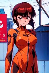 ai_generated bodysuit brown_eyes girl nabiki_tendo neon_genesis_evangelion ranma_1/2