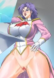 huge_ass huge_breasts justice_blade lips no_panties pussy t-syun thick_lips thick_thighs tongue_out wide_hips