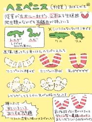 2_penises ambiguous_gender animal_genitalia animal_penis crocodile crocodilian crocodylid diphallia diphallism feral genitals hemipenes hi_res how-to japanese_text lizard male multi_genitalia multi_penis nontan_mobusagi penile_spines penis reptile scalie snake text tortoise translation_request turtle