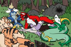 after_battle after_rape after_sex anatomically_correct anatomically_correct_genitalia anatomically_correct_pussy animal_genitalia animal_penis animal_pussy anthro arcanine battle_damage blush bodily_fluids canid canine canine_genitalia canine_pussy cloaca cum cum_in_cloaca cum_in_pussy cum_inside erection female female_penetrated feral forced forest fox generation_1_pokemon generation_5_pokemon genital_fluids genitals group hi_res male male/female male_penetrating male_penetrating_female mammal masturbation mienshao nintendo nude outside outside_sex penetration penile penile_penetration penis penis_in_pussy plant pokemon pokemon_(species) pussy rape reptile samurott scalie scorch_mark serperior sex smoke smoldering tail tree trout_(artist) vaginal_masturbation vaginal_penetration vaginal_penetration