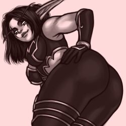 1girls 2023 2d armor ass breasts clothing death_knight_(warcraft) elf elf_ears female femdom glowing_eyes hand_on_hip knife_ears long_ears looking_at_viewer looking_back melwinne night_elf night_elf_death_knight pointy_ears smile suumunster thick_thighs world_of_warcraft