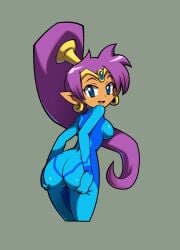 1girls accurate_art_style ass ass_focus ass_grab breasts female female_only metroid niyuyu shantae shantae_(character) solo style_emulation style_parody zero_suit