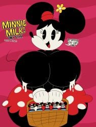 1girls 3barts big_ass big_breasts big_butt disney huge_ass huge_breasts milk minnie_mouse thick_thighs