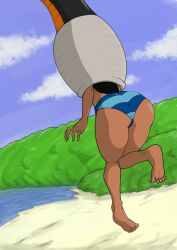 ass_focus bad_end beach bikini cell_(dragon_ball) cell_vore crossover dragon_ball dragon_ball_z lilo_and_stitch montblack nani_pelekai tagme tail_vore tailphagia unwilling_prey unwilling_vore vore