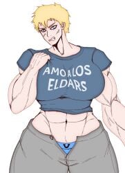 abs female_space_marine genderswap_(mtf) imperium_of_man large_breasts muscular_female primarch roboute_guilliman rompecaderasgod rule_63 spanish_text text ultramarines warhammer_(franchise) warhammer_40k