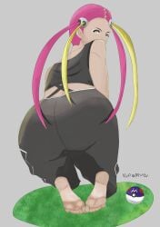 ass_focus big_breasts big_butt bimbo gyaru pokeball_print pokemon women