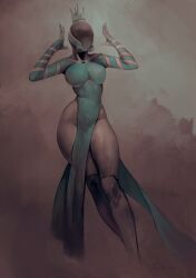 1girls 2d_(artwork) breasts clothing curvy curvy_figure hips hourglass_figure large_breasts mag_(warframe) robot robot_girl solo solo_female thick_thighs thighs towerpractice_(artist) warframe wide_hips