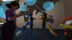 3d 3d_(artwork) 3girls anthro carmelita_fox crossover danger(oc) eastern_and_western_character krystal miss_pauling sly_cooper_(series) sonic_(series) sonic_the_hedgehog_(series) star_fox team_fortress_2