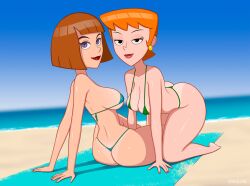 2girls 2milfs ass beach bent_over big_ass big_breasts big_lips bikini bikini_bottom bikini_tan bikini_top black_eyes blue_bikini bottomwear breasts brown_hair cartoon_network cleavage crossover curvaceous curvy curvy_body curvy_female curvy_figure danny_phantom dexter's_laboratory dexter's_mom ear_piercing earrings female female_only fingernails g-string green_bikini hair huge_breasts lips madeline_fenton mature mature_female mature_woman milf milfs mother multiple_girls nail_polish nickelodeon orange_hair pink_nails purple_eyes short_hair sinfulline swimwear t-back_thong tanline tanlines thick_lips thighs thong thong_bikini topwear yuri