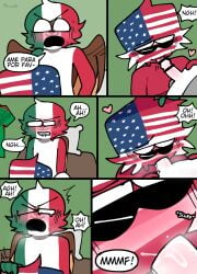 blush comic countryhumans gay male male_only mexico_(countryhumans) red_body red_skin spanish_text text united_states_of_america_(countryhumans)