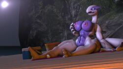 1girls 3d abs anthro big_areola big_breasts big_nipples furry game_freak large_female lugia muscular_female naked nintendo pokemon pokemon_(species) seductive_look sfm source_filmmaker thatknowndude white_fur