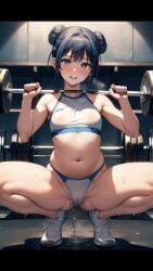 1girls ai_generated duel_monster evil_twin_lil-la gym lil-la_(yu-gi-oh!) sports_bra yu-gi-oh!