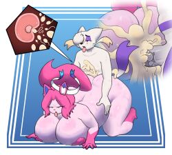 anglo_(anglo) anthro ass big_breasts bodily_fluids breasts cum diane_(lemendigogoat) eeveelution female generation_5_pokemon generation_6_pokemon genital_fluids hi_res impregnation lemendigogoat male mienshao nintendo pokémon_(species) pokemon pokemon_(species) slightly_chubby sylveon