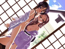 black_hair brown_hair female fingering multiple_girls pettanko sapfism_no_gensou tagme yuri