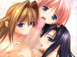 aneimo censored cg collaborative_fellatio fellatio foursome oppai oral tagme teamwork