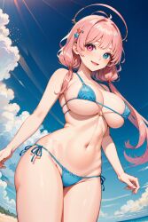 ai_generated beach essievt pink_hair virtual_youtuber vtuber