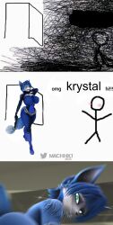 anthro blush butt female_fox fox_girl furry hi_res krystal looking_at_viewer looking_pleasured machhk1 meme omg_hi! star_fox