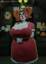 1futa 3d animatronic anthony_blender baby_(fnafsl) big_breasts circus_baby circus_baby_(fnaf) circus_mommy circus_mommy_2.0_(anthony_blender) cleavage earrings eyebrows feversfm five_nights_at_freddy's five_nights_at_freddy's:_sister_location fnaf futa_only futanari green_eyes hoop_earrings huge_breasts large_breasts lipstick looking_at_viewer looking_back milf orange_hair pearl_necklace ponytails scottgames sister_location solo thick_thighs thighs white_body white_skin