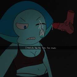 aquamarine_(steven_universe) cartoon_network cum_on_eye cum_on_face eyeball_(character) eyeball_(steven_universe) female gem_(species) ruby_(steven_universe) snapchat steven_universe