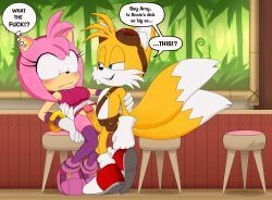 amy_rose amy_rose_(boom) belt cheating_girlfriend cuckold excito exposed_torso female footwear genitals handwear hi_res infidelity male male/female netorare ntr penis penis_awe pussy sega small_penis_humiliation sonic_(series) sonic_boom sonic_the_hedgehog_(series) tails