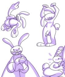 adzi5 ass balls boy bunny femboy furry gay penis rabbit rude sam_and_max sketch smile sucking_penis white_body