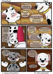 absurd_res animal_genitalia animal_penis balls blue_eyes blush blush_lines bodily_fluids canid canine canine_genitalia canine_penis canis cel_shading comic cum cum_on_face dalmatian dalsky_(dalmatian_and_husky) daughter domestic_dog duo english_text erection father father_and_child father_and_daughter female feral fur genital_fluids genitals hi_res husky_dog incest inkbunny_username male male/female mammal marshall_(paw_patrol) marvispot84 nickelodeon page_6 parent parent_and_child parent_and_daughter paw_patrol penis precum shaded speech_bubble spots spotted_body spotted_fur stormie_(marvispot84) teenager text young