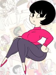 1girls 2019 big_ass big_butt black_hair bottom_heavy breasts bubble_ass bubble_butt cute female female_only hand_on_hip hand_on_leg hourglass_figure jucika large_breasts looking_at_viewer mrpr1993 solo thick_ass thick_thighs wide_hips