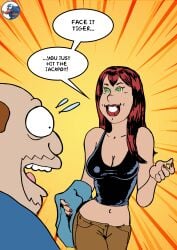 1boy 1girls comic_book_guy crossover face_it_tiger human human_only jeff_albertson light-skinned_female light-skinned_male light_skin marvel mary_jane_watson red_hair spider-man_(series) the_simpsons