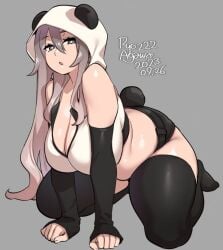 1girls big_ass big_breasts chubby costume long_hair looking_at_viewer original panda_ears ryo_agawa thick_thighs