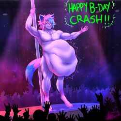 birthday birthday_party club colorful commission commissioned gay gay_male male male_only male_stripper nightclub stripper stripper_pole sylveon vore vore_belly