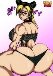 1girls ass back_view big_ass big_butt breasts bubble_ass bubble_butt dumptruck_ass dumptruck_butt fat_ass fat_butt female green_hair huge_ass huge_butt human joestar_birthmark jojo's_bizarre_adventure jolyne_kujo light-skinned_female light_skin long_hair mallow_strife short_shorts shounen_jump stone_ocean thick_ass thick_butt thick_thighs