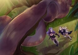 blonde_hair camilla_(fire_emblem) corrin_(fire_emblem) corrin_(fire_emblem)_(female) elise_(fire_emblem) fire_emblem fire_emblem_fates hypnosis kaa kaa_eyes keendeemiyavi_(artist) lure mind_control purple_hair snake snake_vore the_jungle_book vore