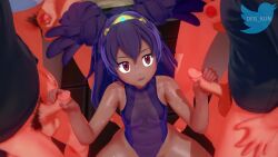 1girls 3d 4boys animated balls brown_eyes crown dark-skinned_female dark_skin deg-kun double_handjob gangbang handjob interracial iris_(pokemon) koikatsu light-skinned_male light_skin long_hair masturbation mp4 multiple_boys no_sound penis pokemon pokemon_bw pokemon_bw2 pokemon_champion pubic_hair purple_hair self_upload swimsuit tagme video wet wet_body