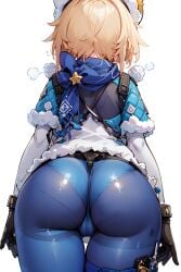 ai_generated ass ass_focus blonde_hair bodysuit buttjob_material female from_behind gloves hat honkai:_star_rail huge_ass looking_away lynx_(honkai:_star_rail) lynx_landau shiny shiny_clothes shiny_hair short_hair skin_tight solo