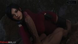 1boy 1girls 3d ada_wong ada_wong_(adriana) asian asian_female ass black_hair blender_(software) capcom cock_worship female female_only forearm_cock gloves half_gloves huge_ass invitation large_penis light-skinned_male patreon_username red_lj resident_evil resident_evil_4 resident_evil_4_remake sweater sweater_dress thigh_boots thighhigh_boots