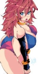 1girl 1girls 2023 android android_21 android_21_(good) android_21_(human) arc_system_works artist_signature ass bandai_namco big_ass big_breasts bikini bikini_bottom bikini_top blue_eyes blush bracelet breasts brown_hair checkered checkered_bikini checkered_clothes checkered_clothing cleavage covered_erect_nipples curvy dragon_ball dragon_ball_fighterz ear_piercing earrings elbow_gloves eyelashes fanart female_focus gloves gold_bracelet gold_earrings gold_jewelry highres hips hoop_earrings huge_ass huge_breasts jewelry kinakomochi_(user_vedc2333) large_ass large_breasts light-skinned_female light_skin long_hair looking_at_viewer messy_hair multicolored_bikini multicolored_clothes nipples nipples_visible_through_bikini nipples_visible_through_clothing omochi_db open_mouth perky_nipples piercing signature solo standing swimsuit thick_thighs thighs tongue very_long_hair voluptuous voluptuous_female vomi_(dragon_ball) white_background