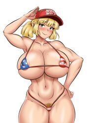 1girls american_flag_bikini areolae big_breasts big_thighs bikini blonde_hair blue_eyes blush breasts busty completely_nude completely_nude_female female huge_breasts huge_thighs large_breasts large_thighs ldukem69 light-skinned_female light_skin micro_bikini navel nipples nude nude_female original original_character pubic_hair pussy swimsuit thick_thighs thighs voluptuous white_background