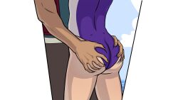 1boy 1girls ass ass_grab beach close-up clothed_female disney disney_channel female groping groping_ass human kim_possible kimberly_ann_possible leroy2012 male project:_possible rear_view senor_senior_senior swimsuit