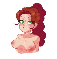 blush blushing breasts cassie_(paladins) female female_only freckles green_eyes mett_04 naked nipples paladins paladins_champions_of_the_realm red_hair