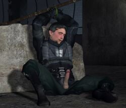 barney_calhoun blush clothed half-life half-life_2 hl2 semi_public sfm solo solo_male tied tied_hands tied_up